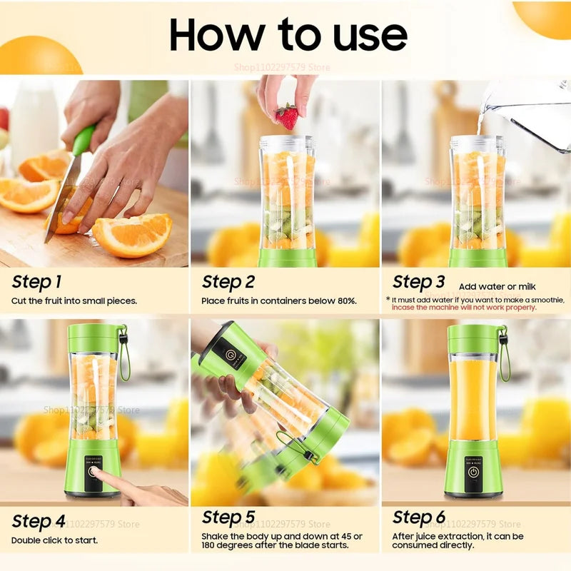 Mini licuadora USB recargable (380 ml)