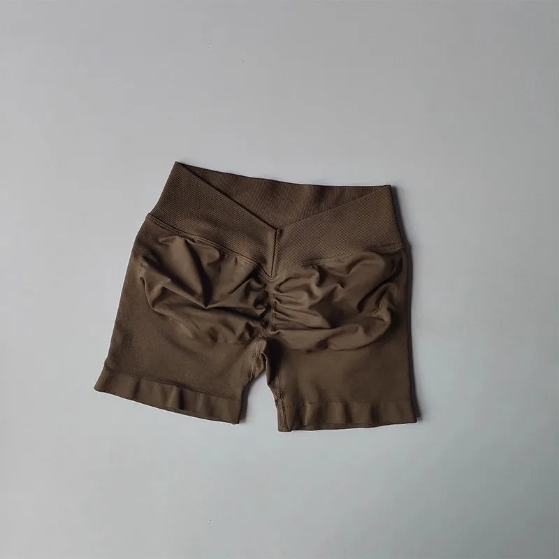 Pantalón corto deportivo de cintura alta con efecto realce