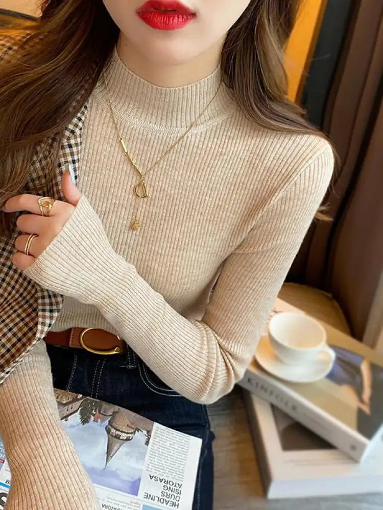 Jersey de cuello perkins vintage para mujer