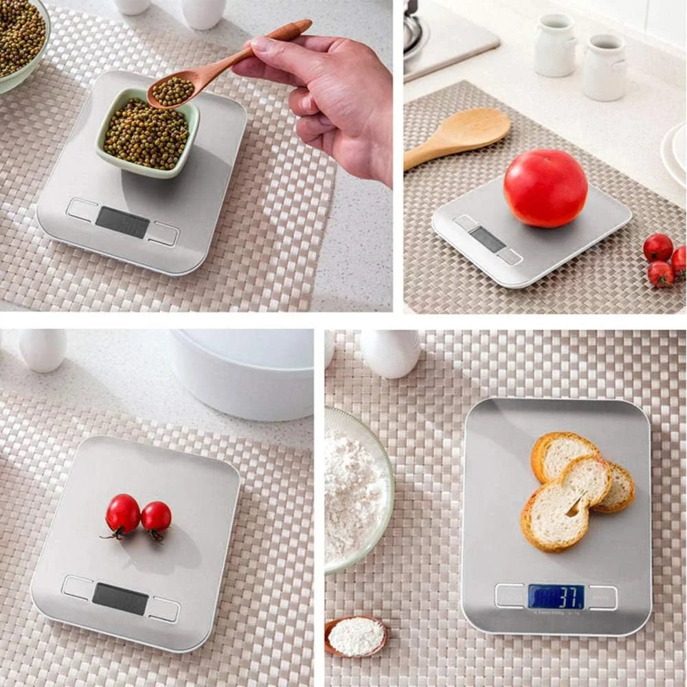 Báscula digital de cocina (hasta 10 kg, precisión 1 g)