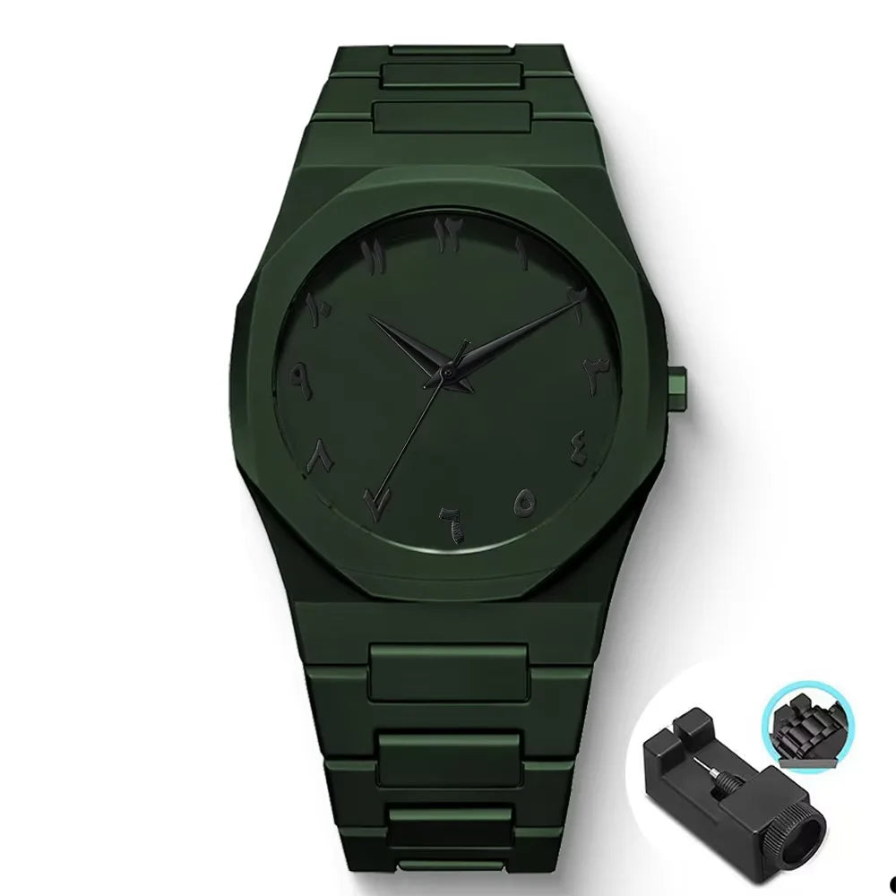 Reloj de cuarzo minimalista de esfera grande para hombre