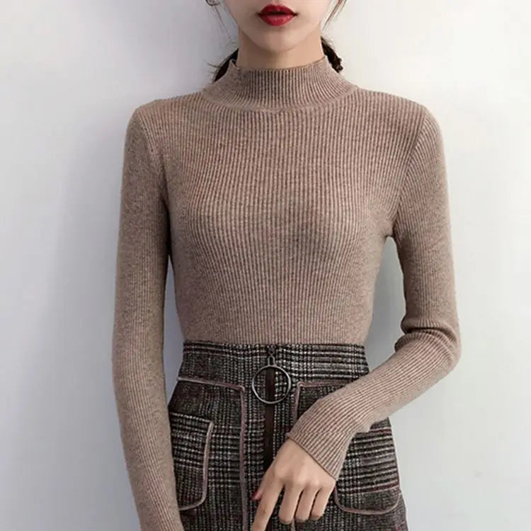 Jersey ajustado de cuello medio alto (talla única)