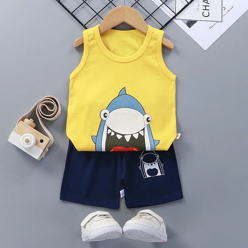 Conjunto infantil de camiseta de tirantes y short