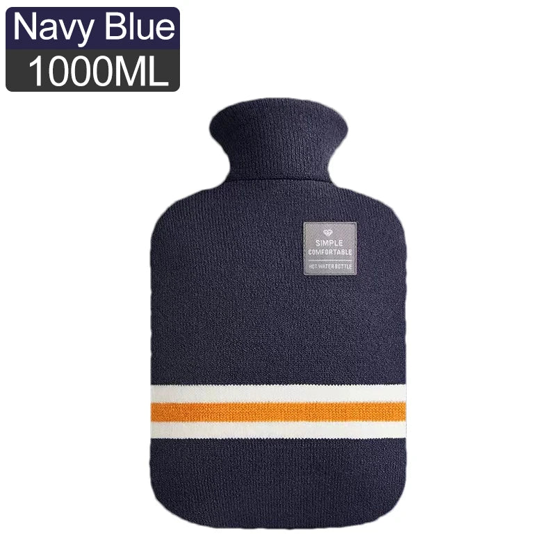 Bolsa de agua caliente con funda de punto (1 o 2 litros)