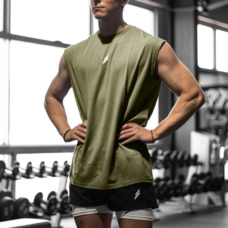 Camiseta de tirantes deportiva transpirable para hombre