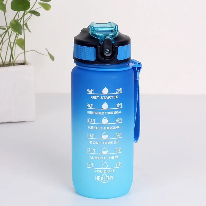 Botella de agua degradada motivacional (600 ml a 2 L)