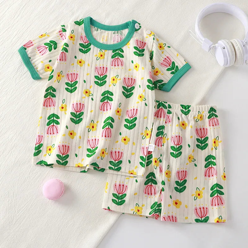 Conjunto bebé camiseta y short de algodón (2 piezas)