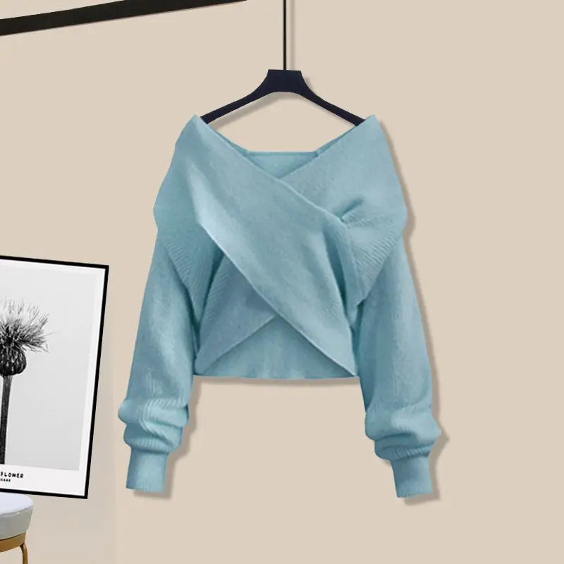 Conjunto elegante de jersey y vestido