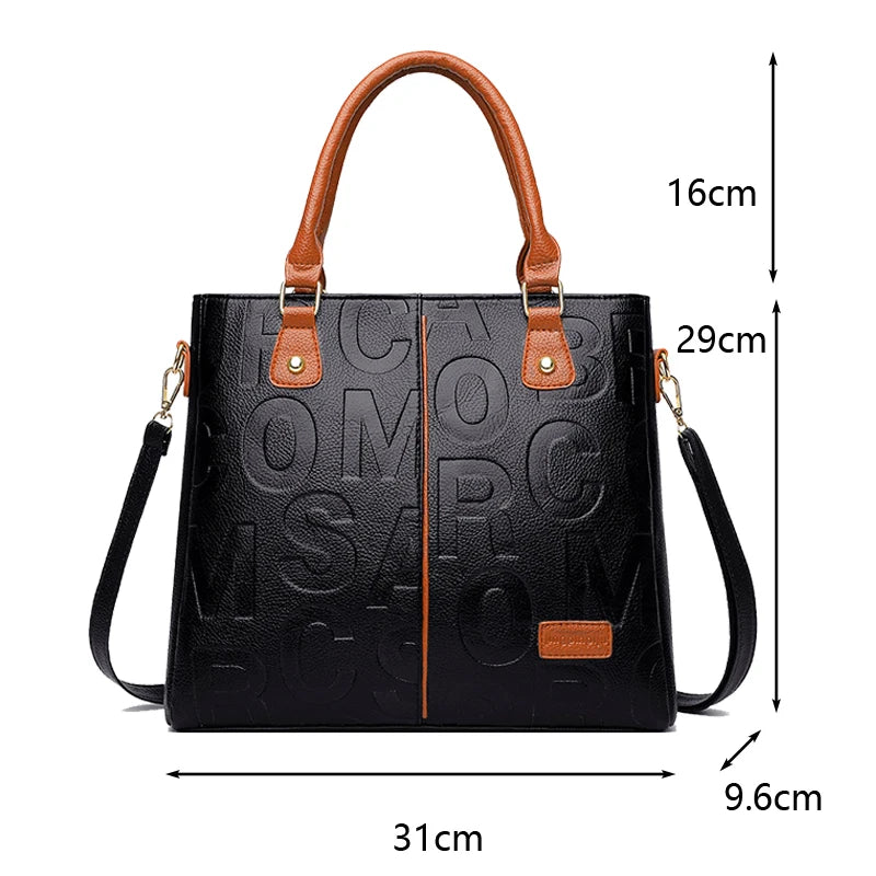 Bolso tote con letras en relieve