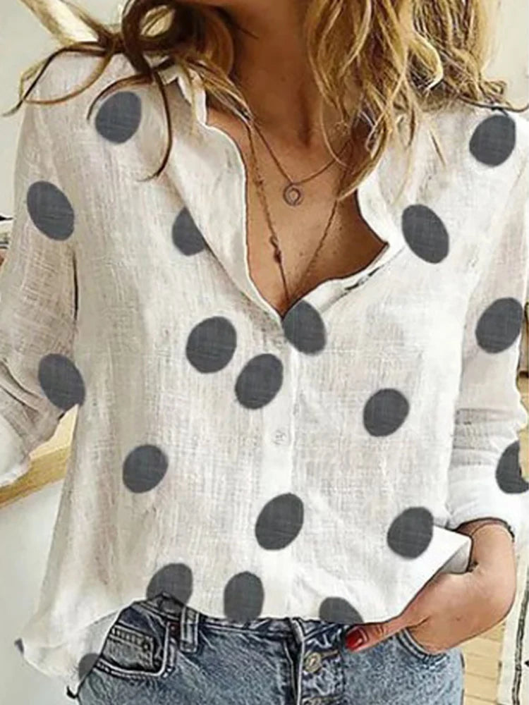 Camisa de algodón y lino con botones