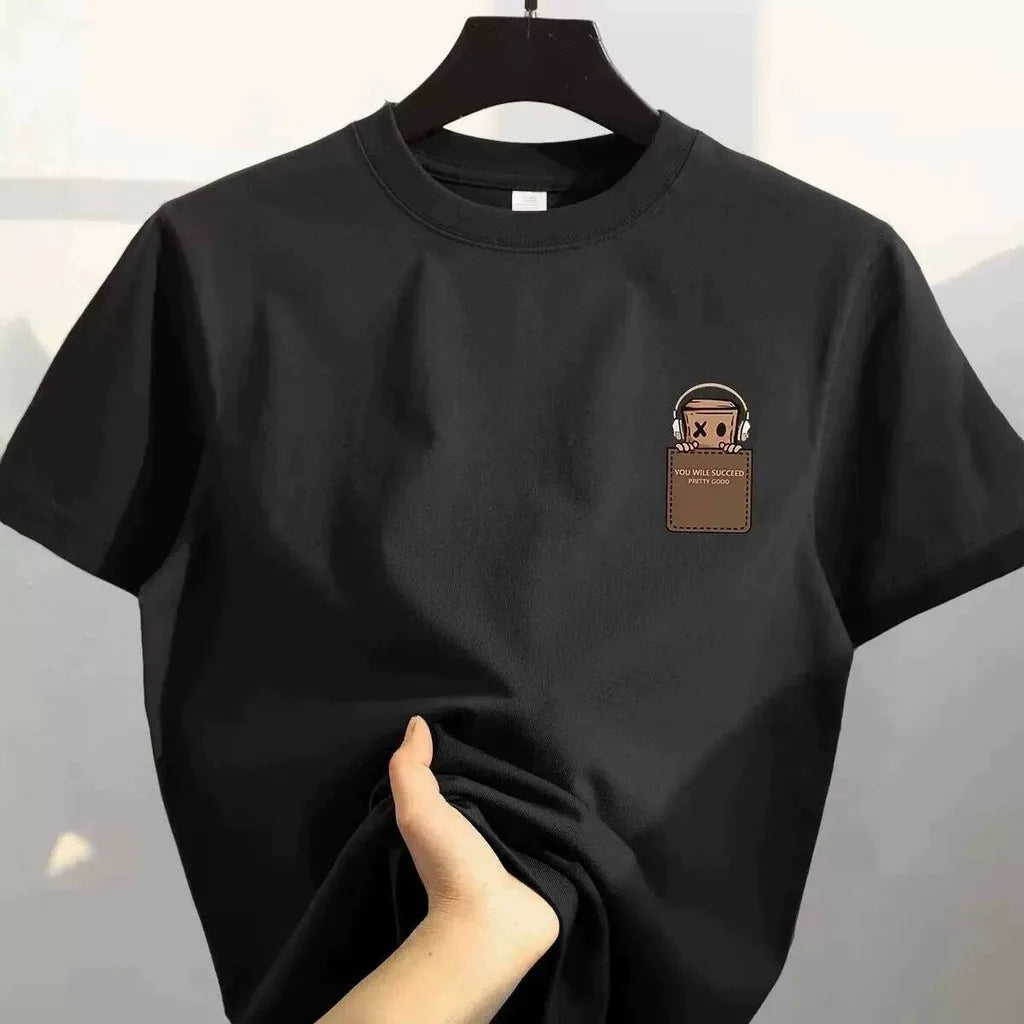 Camiseta oversize de algodón con estampado minimalista