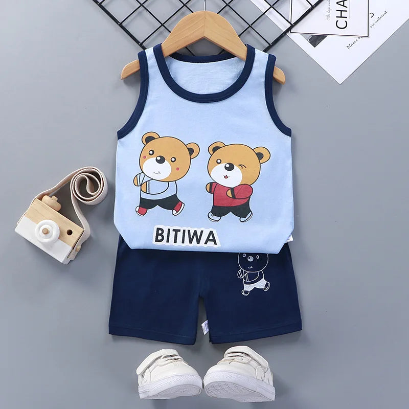 Conjunto infantil de camiseta de tirantes y short