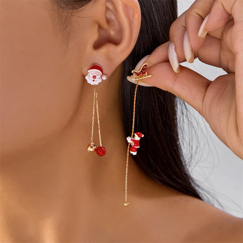 Pendientes navideños de Papá Noel
