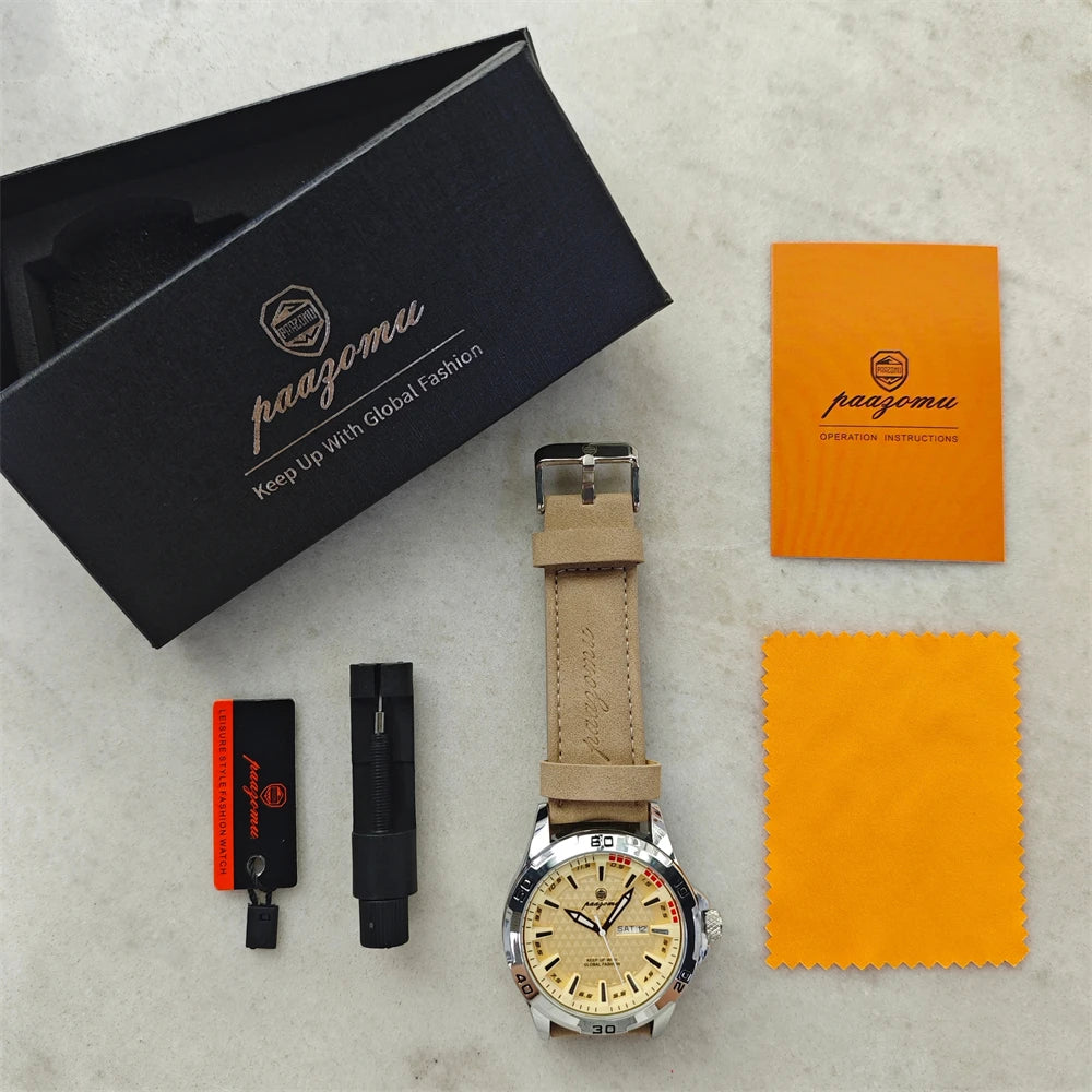 Reloj PAAZOMU de cuarzo luminoso con día y fecha