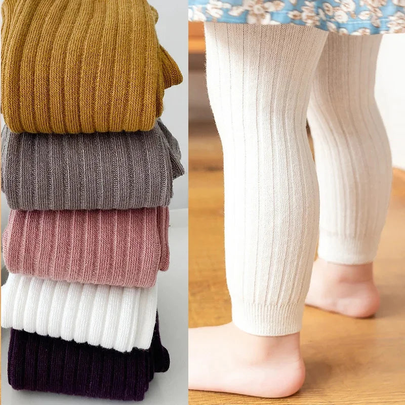Leggings de punto lisos para niña
