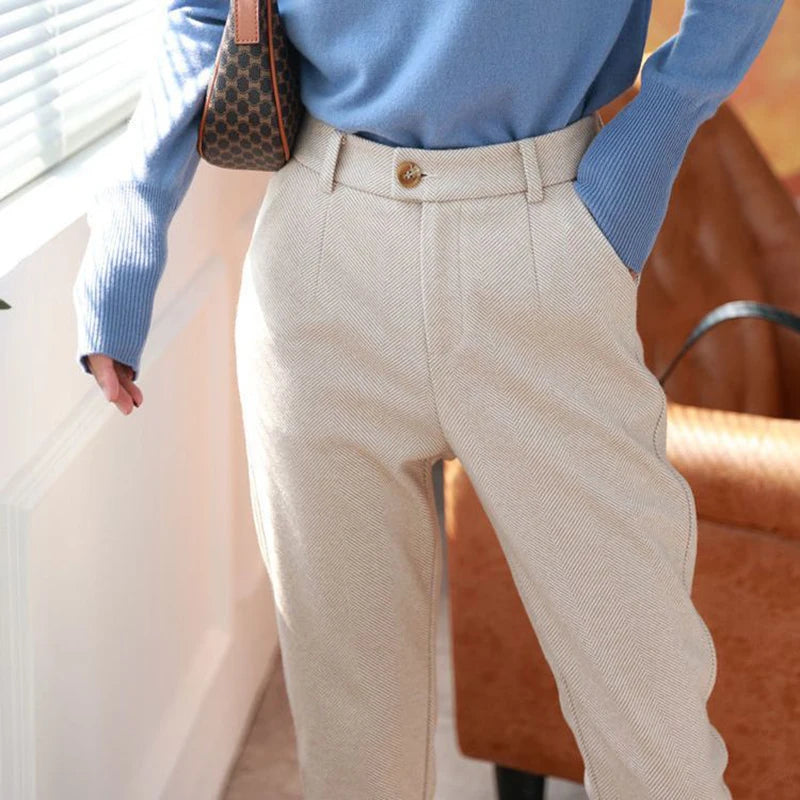 Pantalón de vestir de tiro alto con pinzas