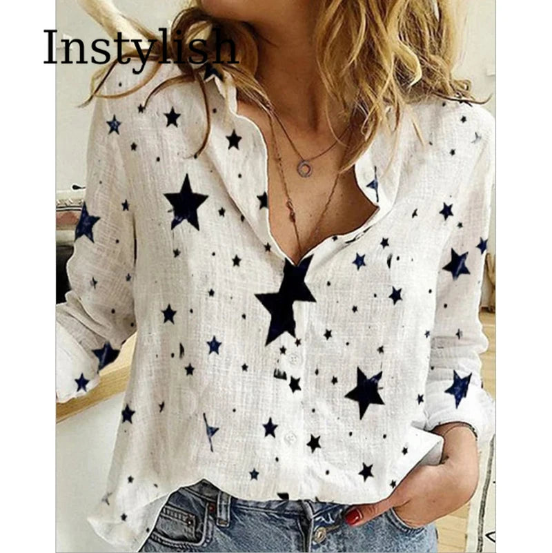 Camisa de algodón y lino con botones