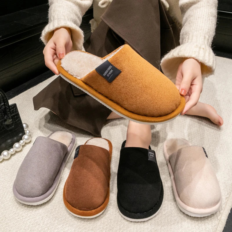 Zapatillas de casa cálidas antideslizantes para hombre