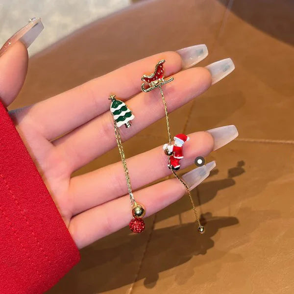 Pendientes navideños de Papá Noel