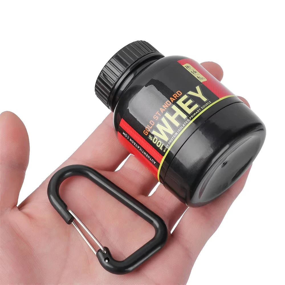 Dosificador de proteína portátil con embudo