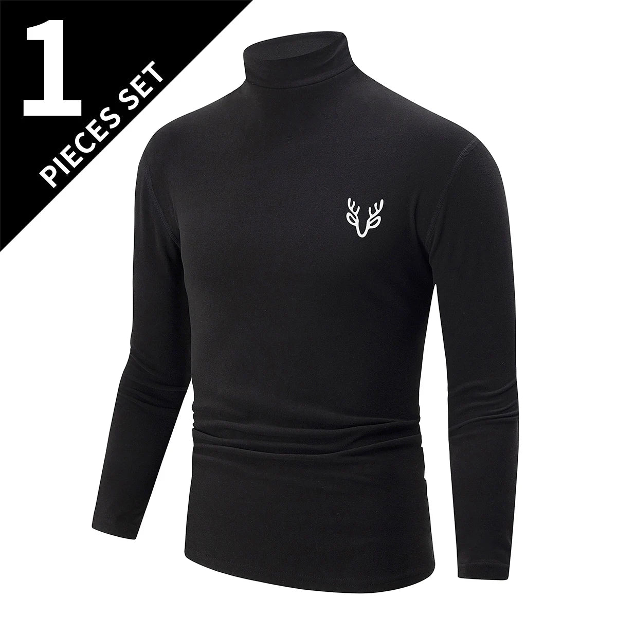 Camiseta interior de cuello alto para hombre (1 o 3 uds)
