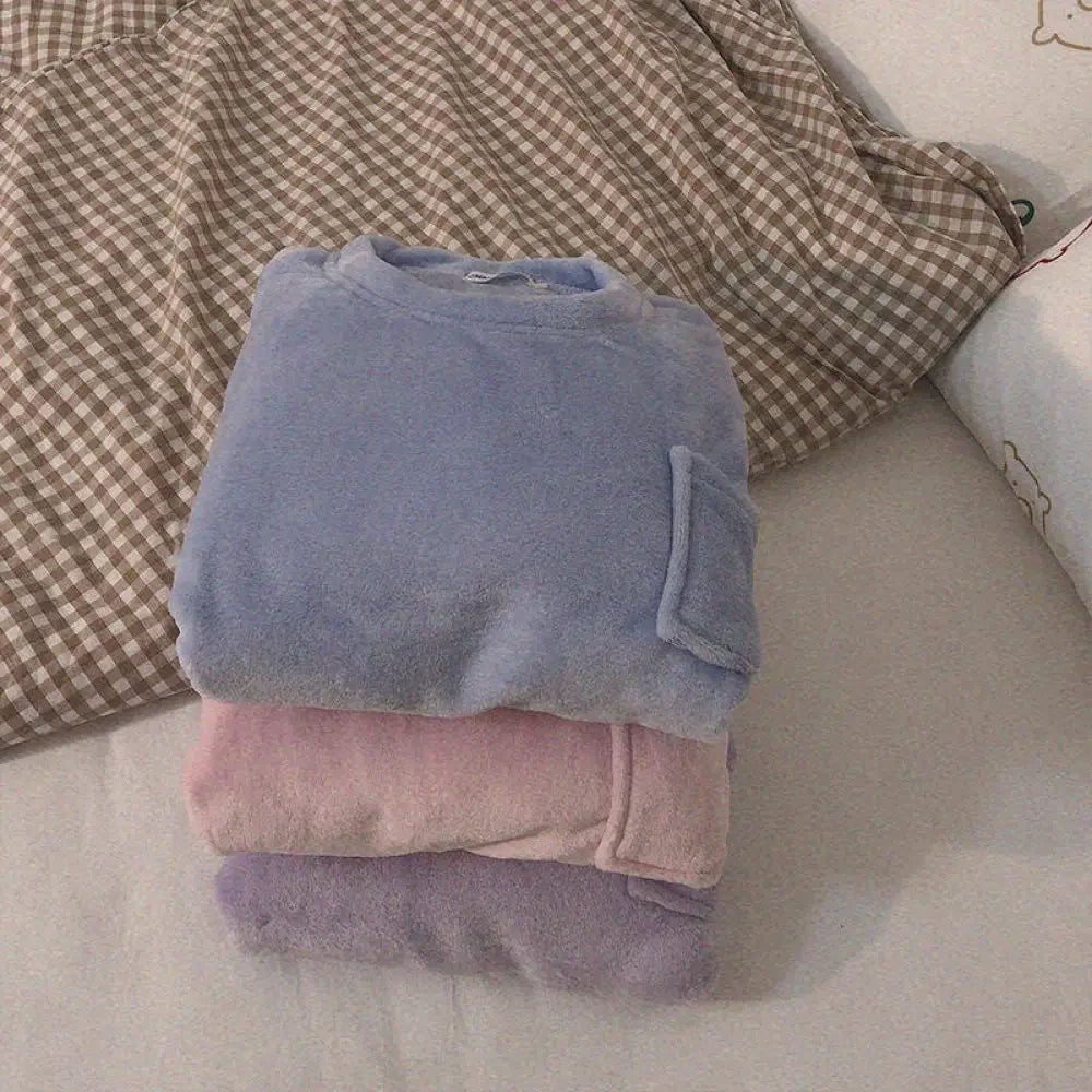 Pijama de forro polar a cuadros para mujer