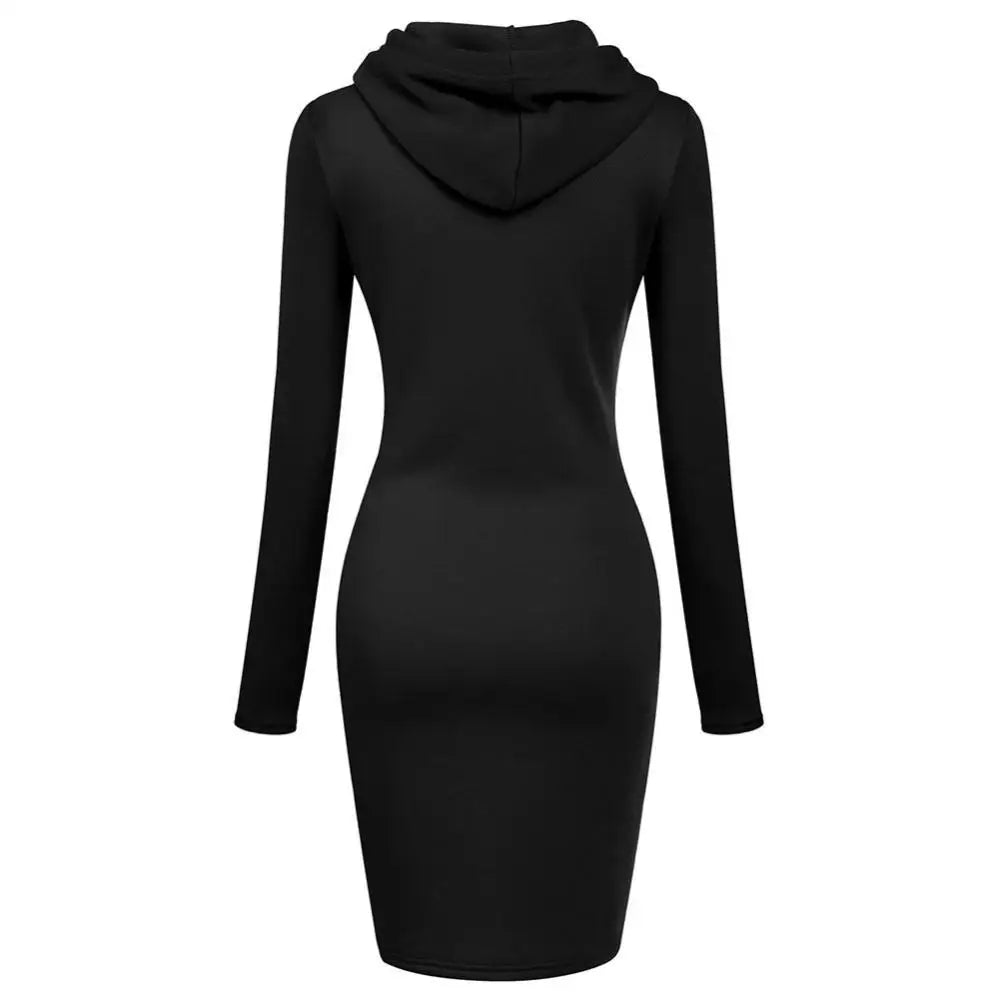 Vestido sudadera con capucha de manga larga