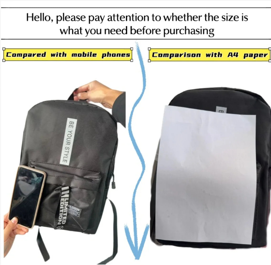 Mochila juvenil de colores para clase y diario