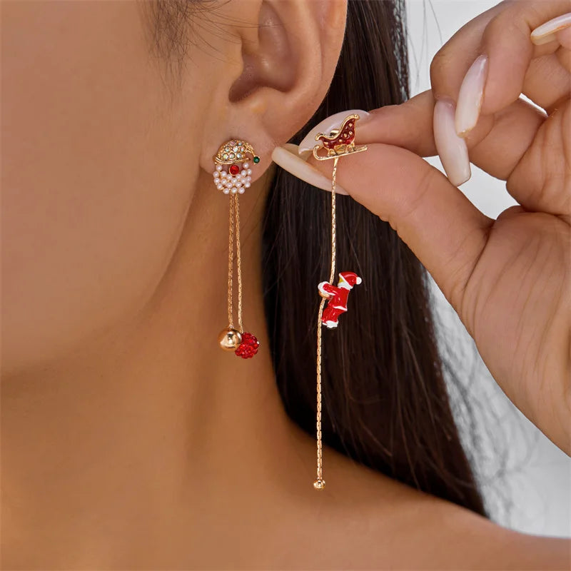 Pendientes navideños de Papá Noel