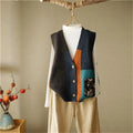 Chaleco de punto retro con cuello en V