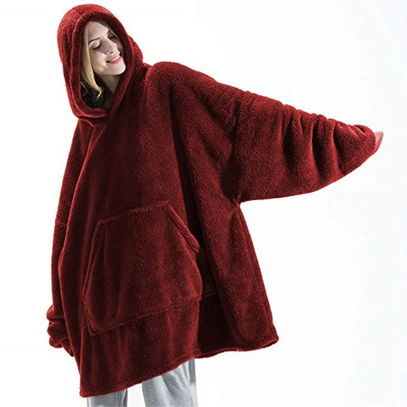Sudadera manta con capucha oversize