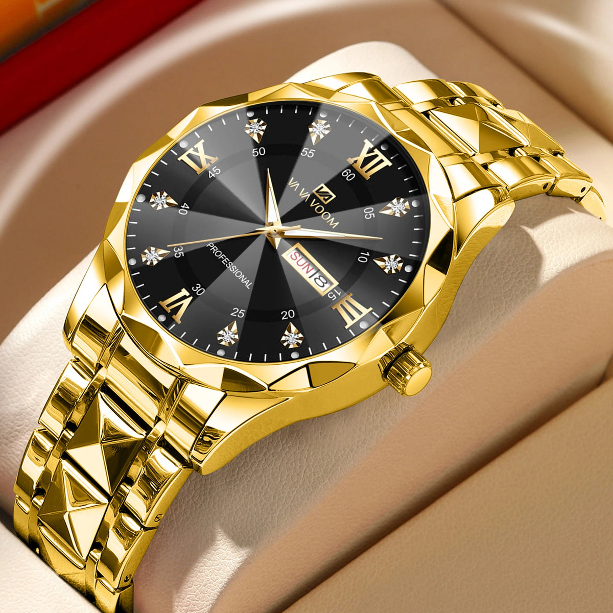 Reloj luminoso con doble calendario para hombre