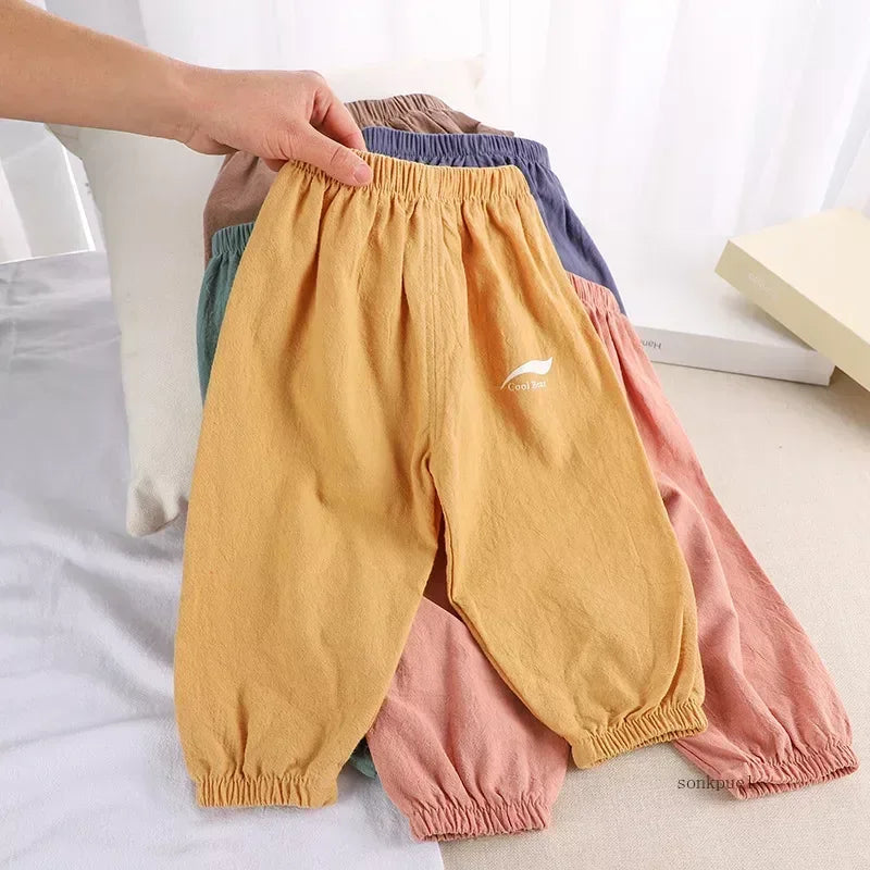 Pantalón infantil de algodón y lino