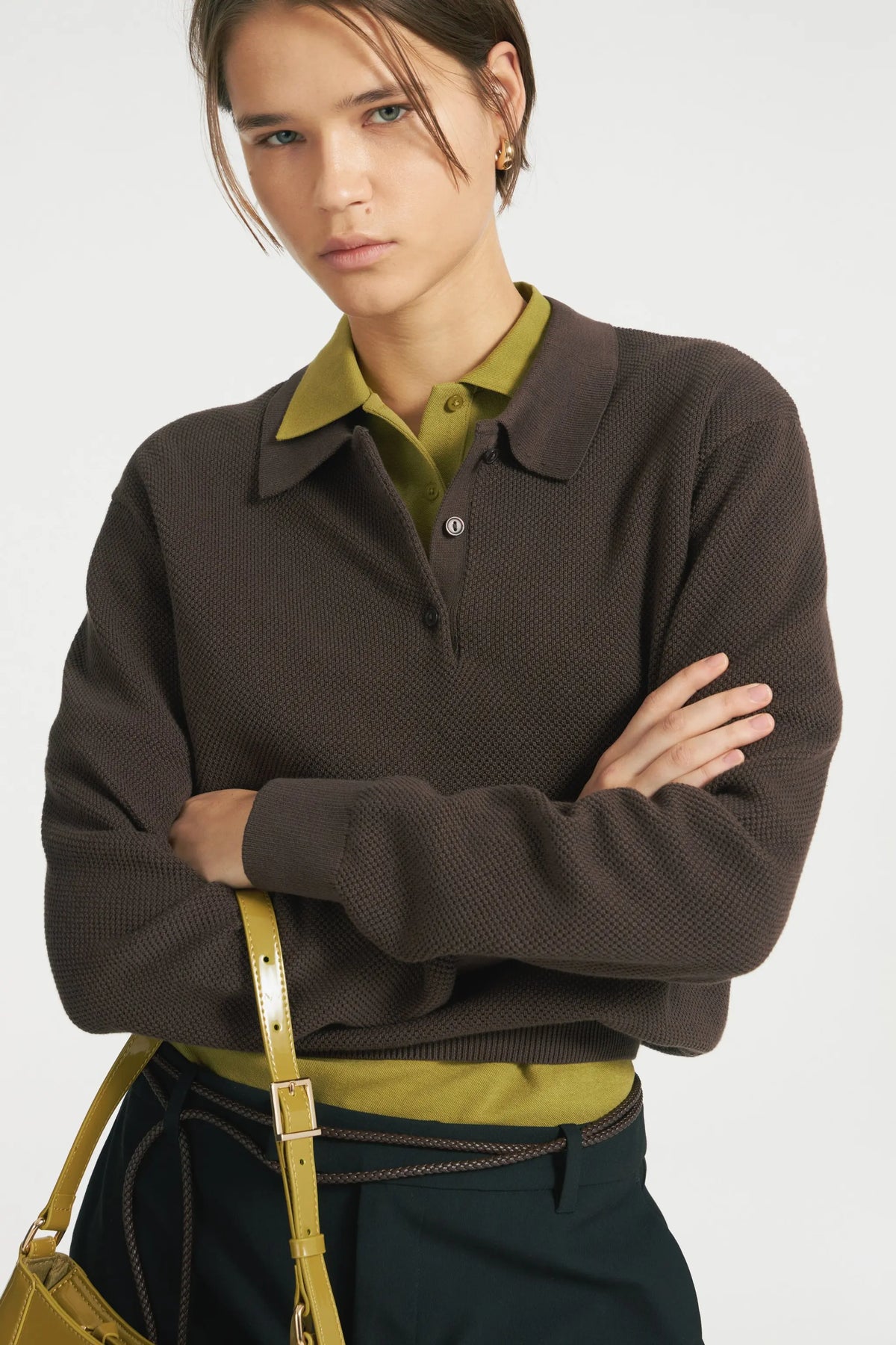 Prendas de punto grueso a juego: jersey, pantalón o vestido