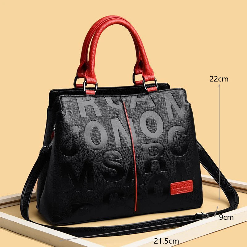 Bolso tote con letras en relieve