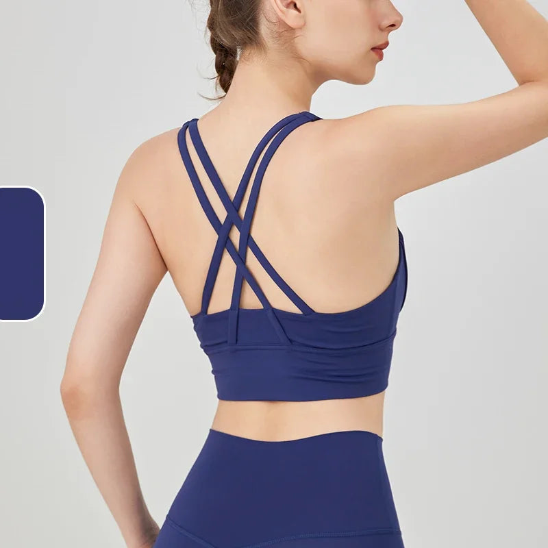 Top deportivo de espalda cruzada para mujer