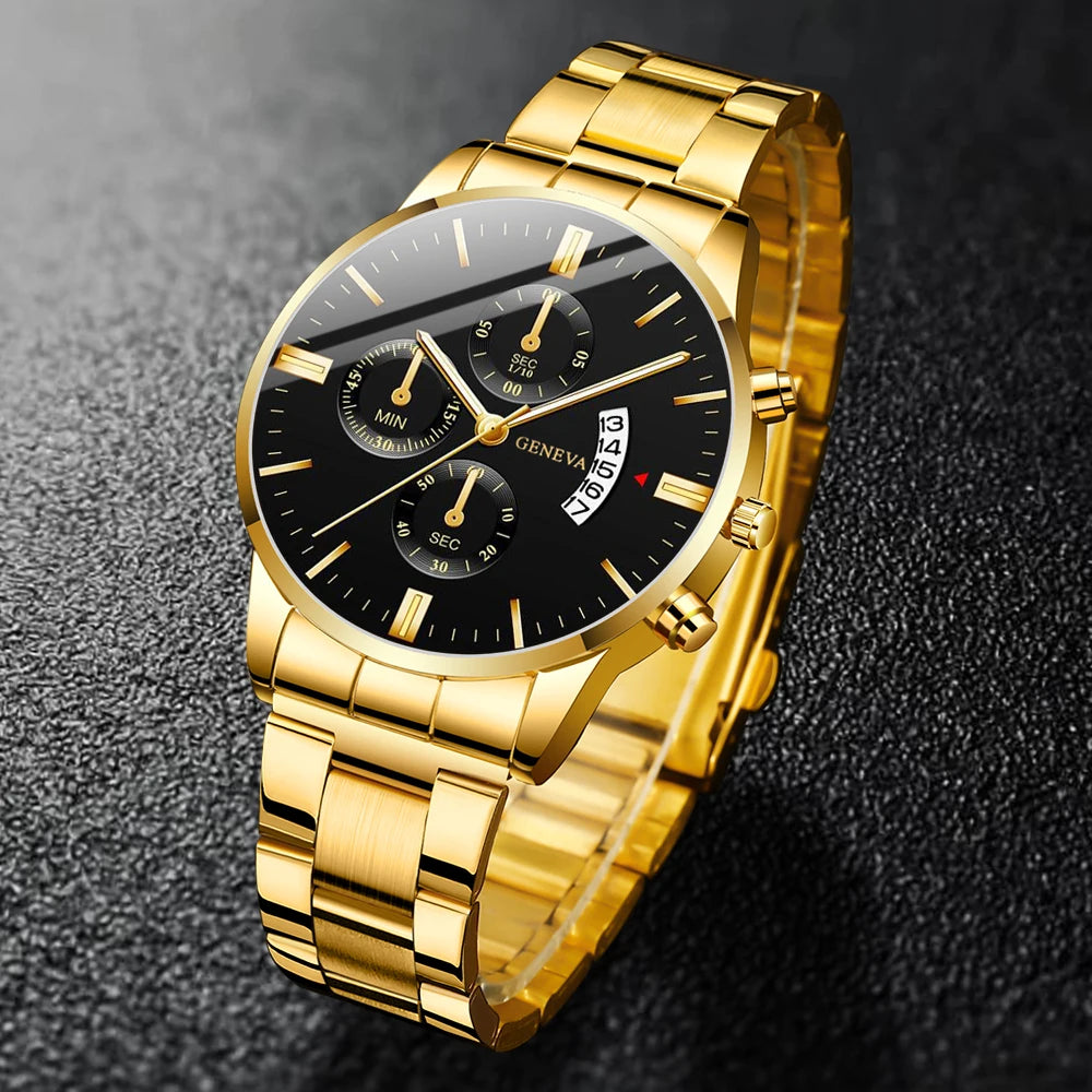 Reloj clásico de cuarzo con calendario para hombre