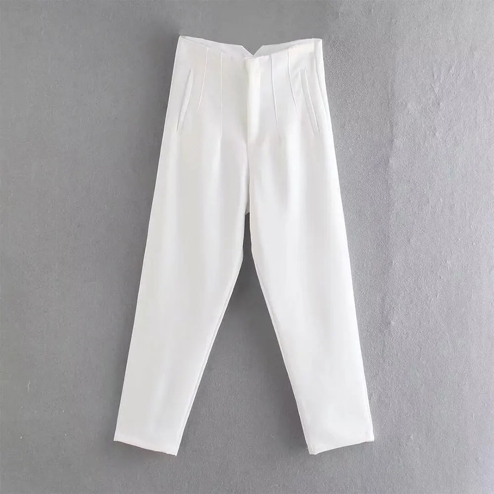 Pantalón de tiro alto básico en colores