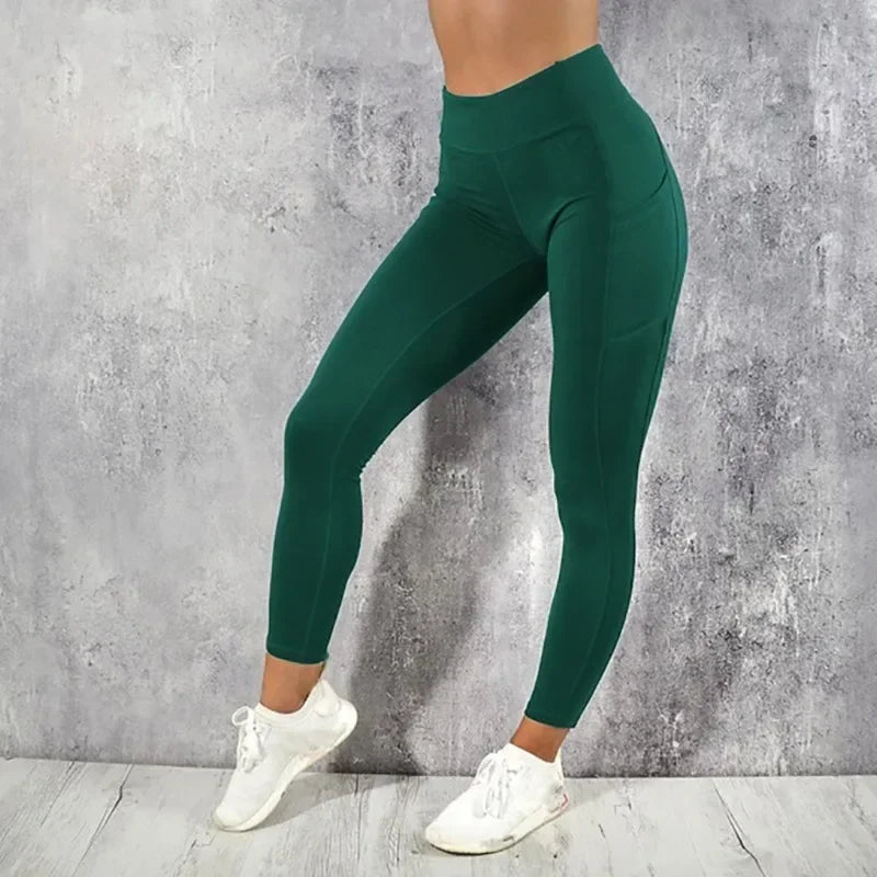 Leggings deportivos de cintura alta con bolsillos