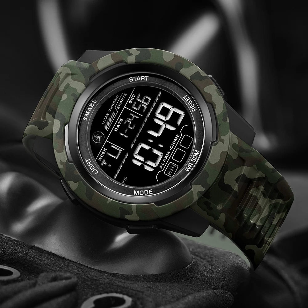 Reloj deportivo militar SMAEL con correa de camuflaje