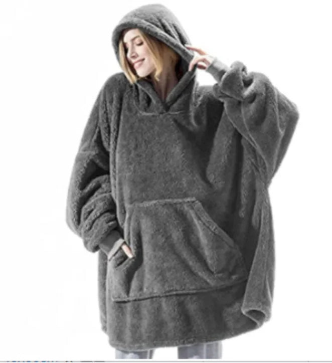 Sudadera manta con capucha oversize
