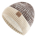 Gorro de punto bicolor con forro de pelo
