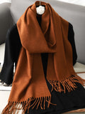 Bufanda de invierno lisa tacto cachemira