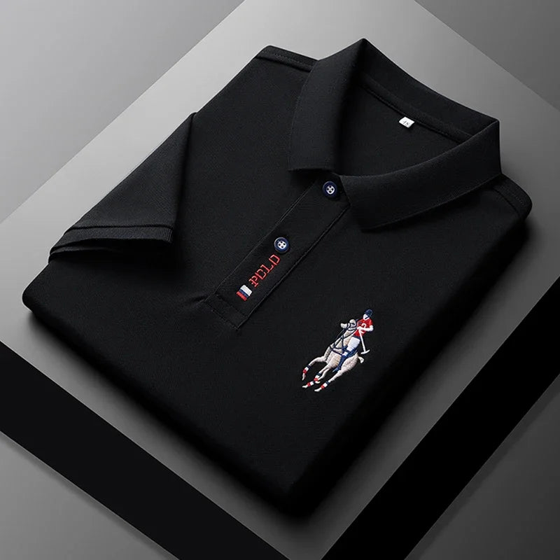 Polo bordado de manga corta para hombre