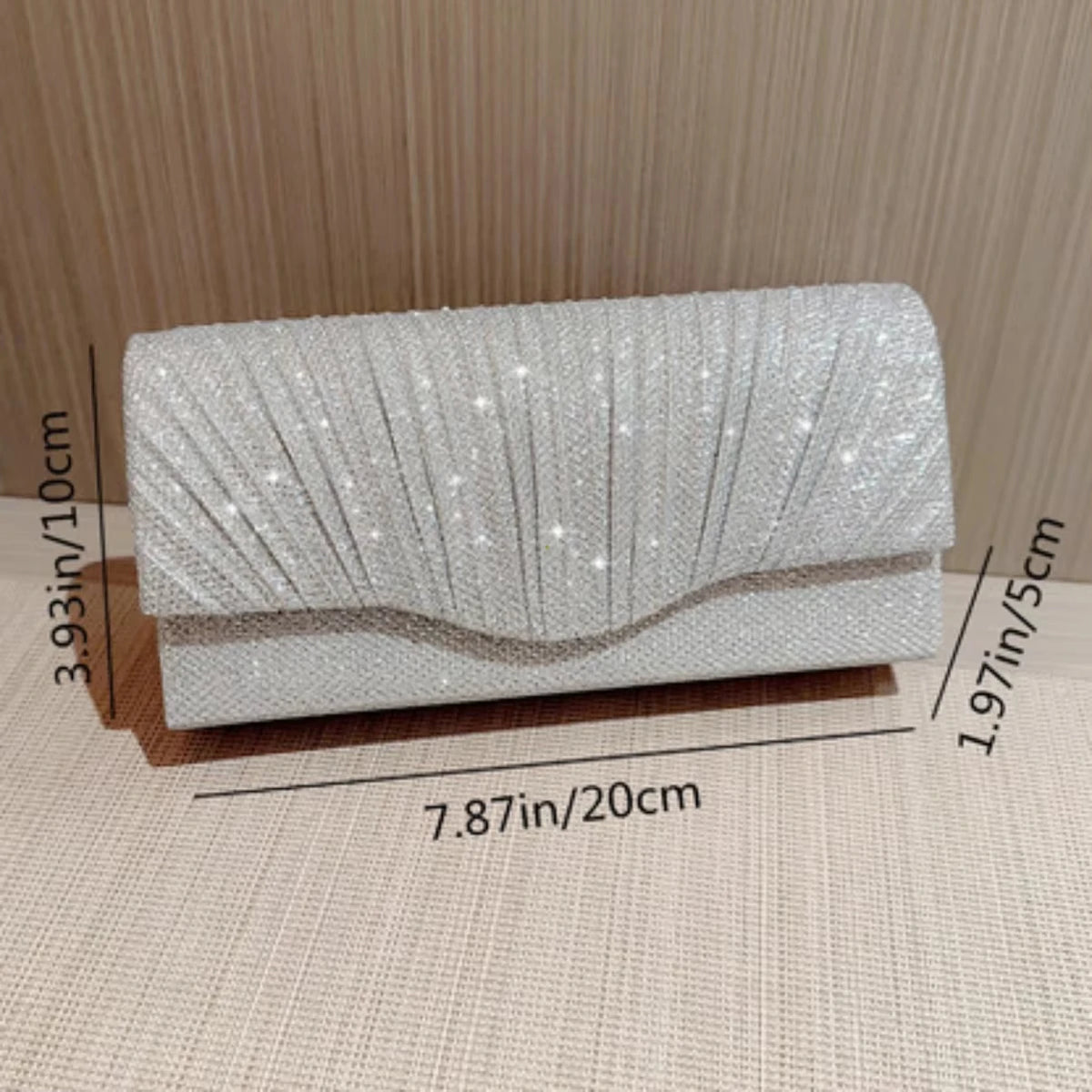 Bolso de fiesta brillante tipo cartera