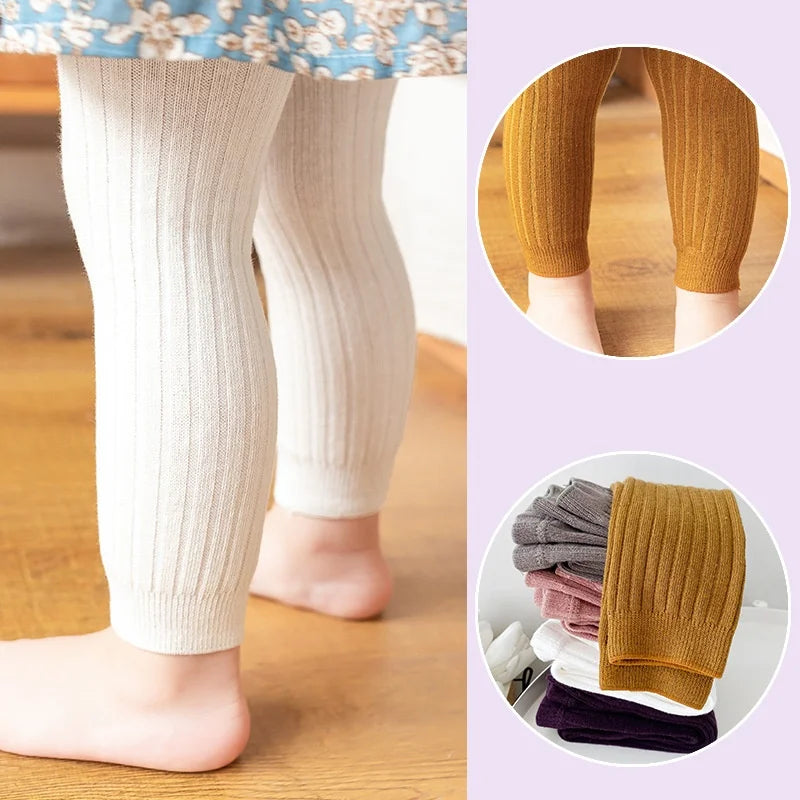 Leggings de punto lisos para niña