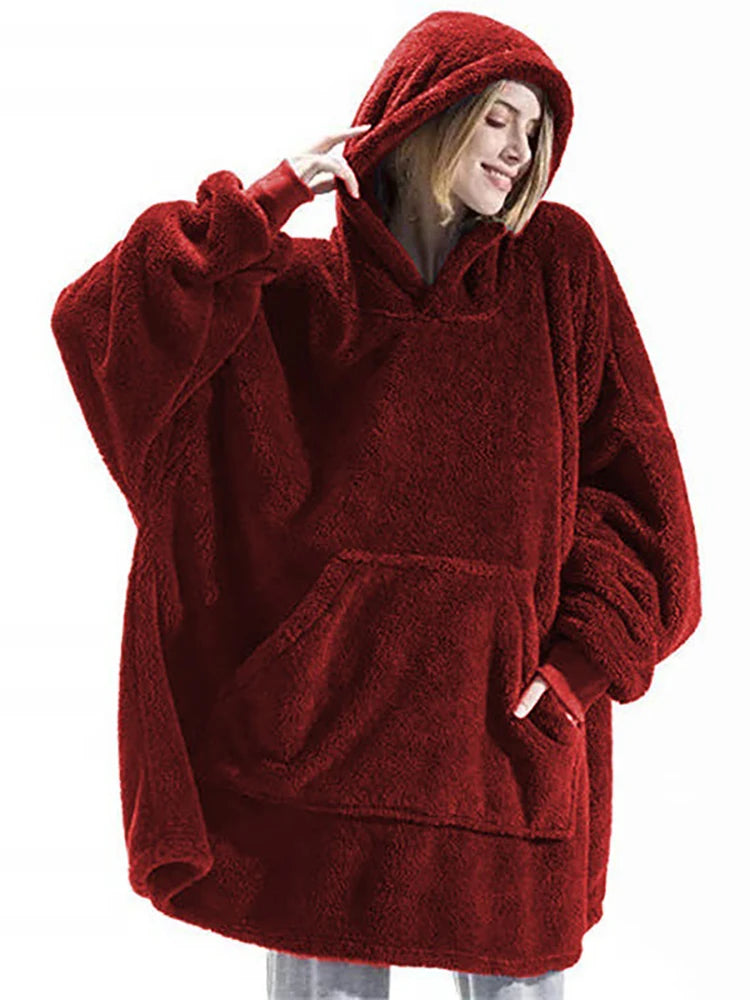 Sudadera manta con capucha oversize