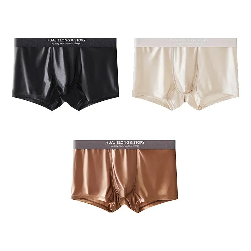 Calzoncillos bóxer de seda fría para hombre (1 o 3 uds)