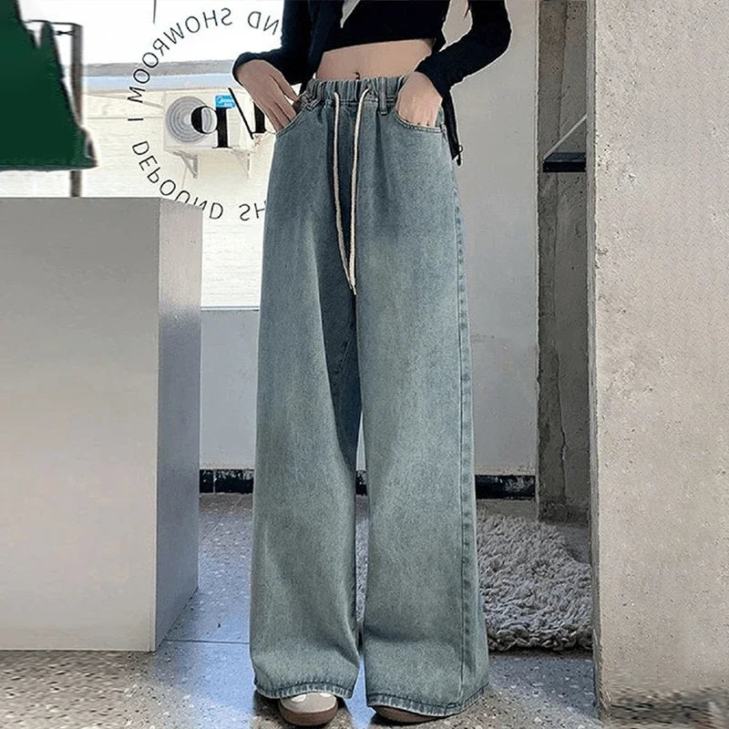Vaquero baggy Celeste cordón