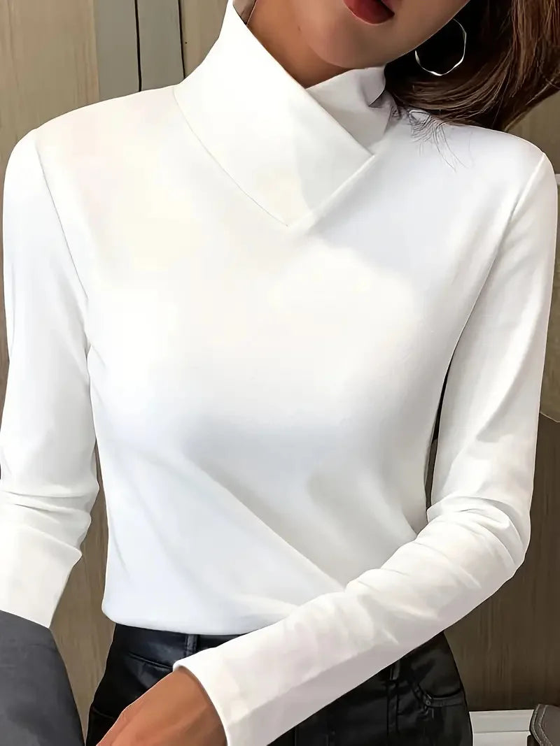 Camiseta de cuello alto de manga larga